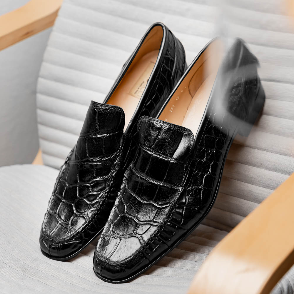 Caporicci 940 Alligator Loafers Black