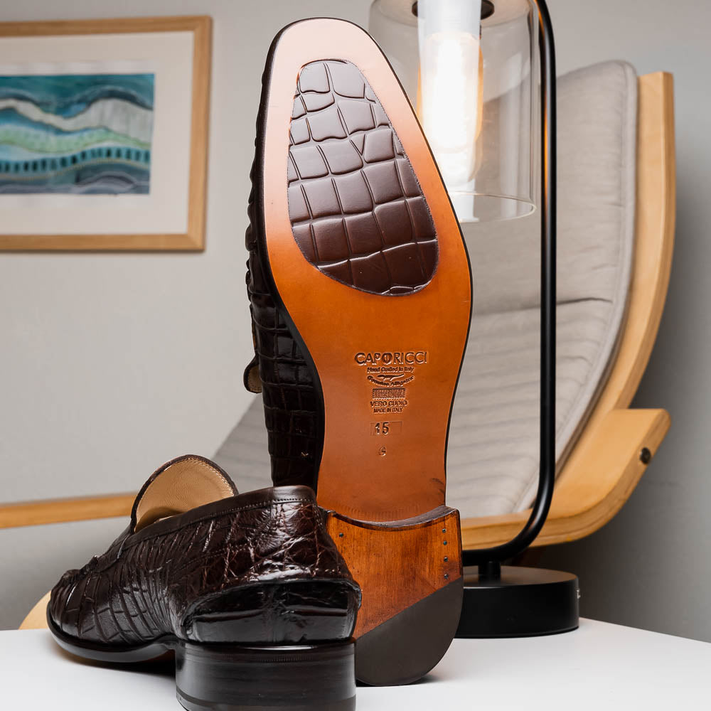 Caporicci Alligator Loafers Brown