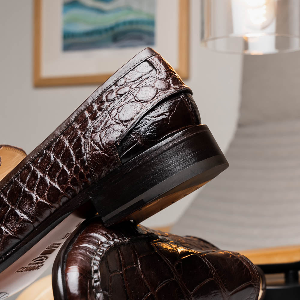 Caporicci Alligator Loafers Brown