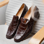 Caporicci Alligator Loafers Brown