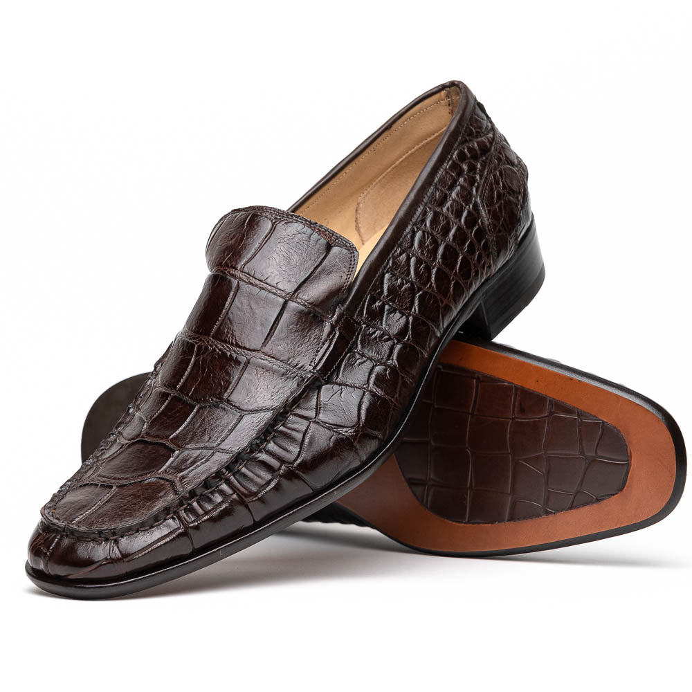 Caporicci Alligator Loafers Brown