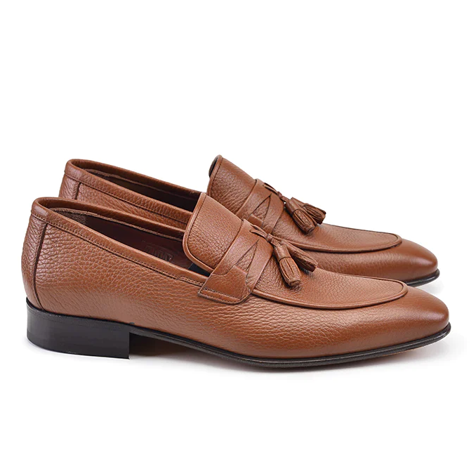 Corrente 9411 Deerskin Tassel Loafer Tan