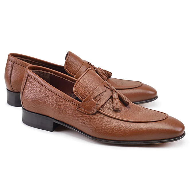 Corrente 9411 Deerskin Tassel Loafer Tan