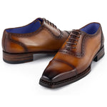 Paul Parkman Goodyear Welted Cap Toe Oxfords Burnished Camel