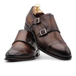 Harris Firenze 1913 Double Leather Buckle Monk Strap Brown