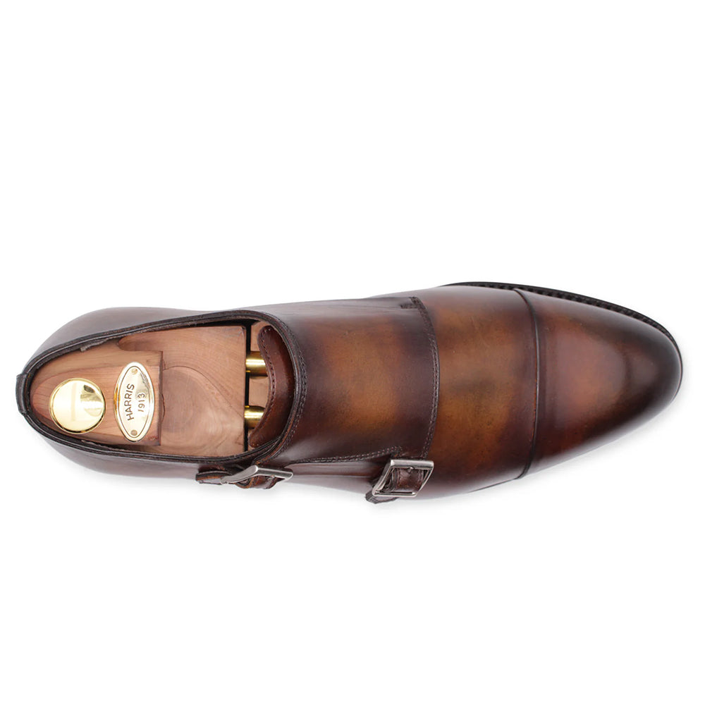 Harris Firenze 1913 Double Leather Buckle Monk Strap Brown