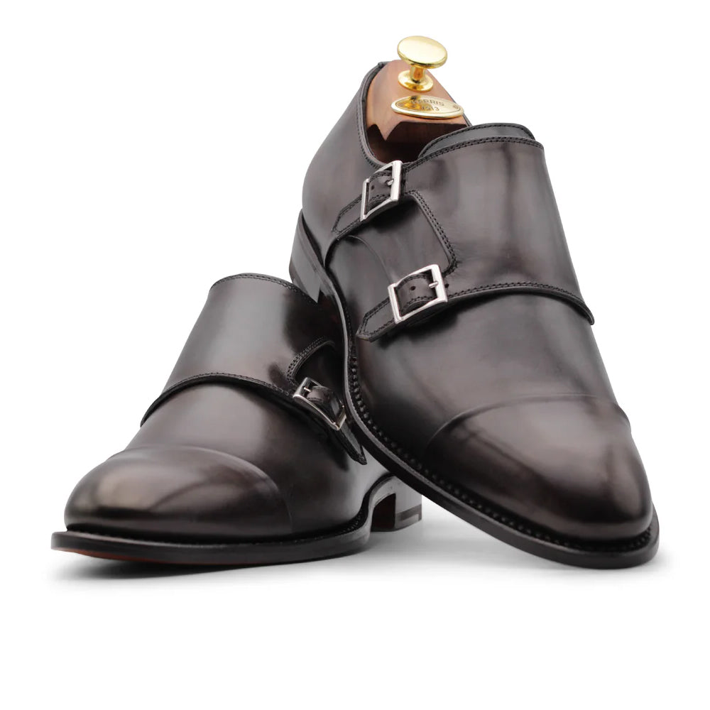 Harris Firenze 1913 Double Leather Buckle Monk Strap Brown