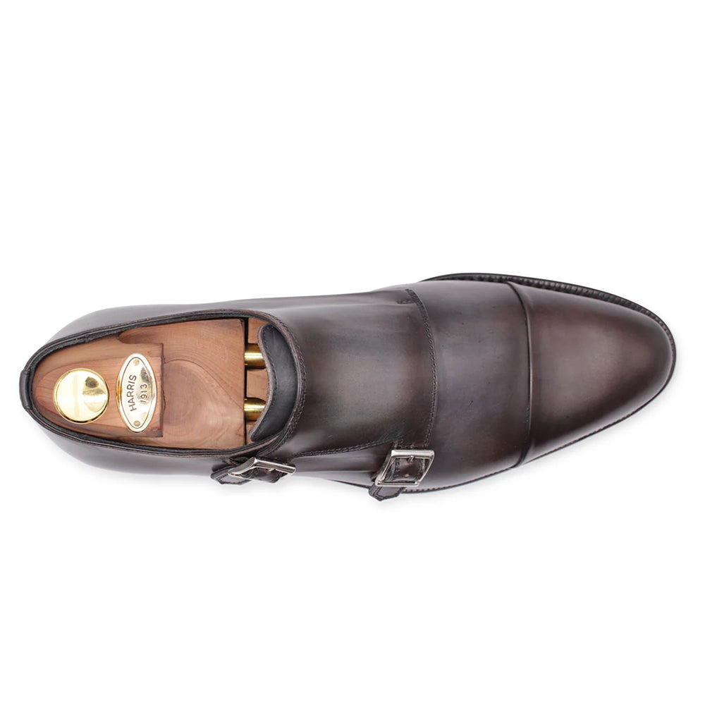 Harris Firenze 1913 Double Leather Buckle Monk Strap Brown