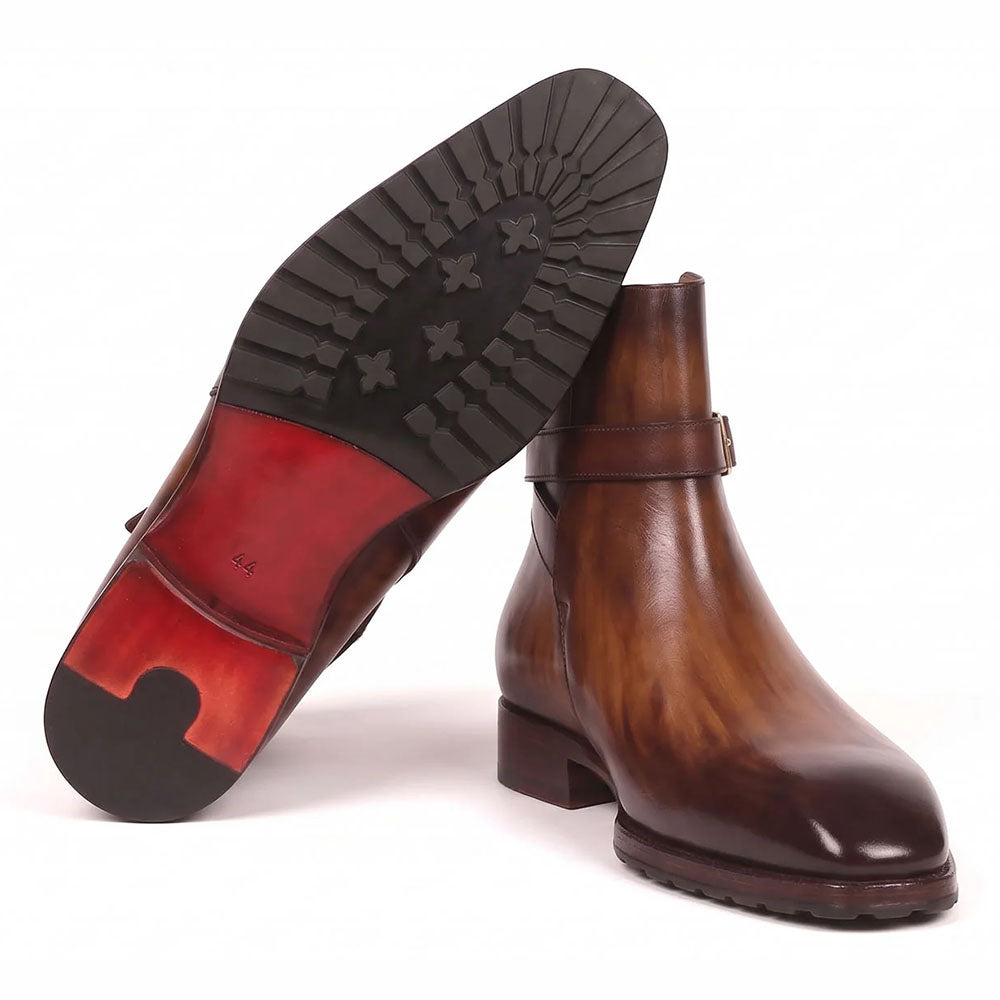 Paul Parkman Dual Tone Patina Leather Jodhpur Boots Brown