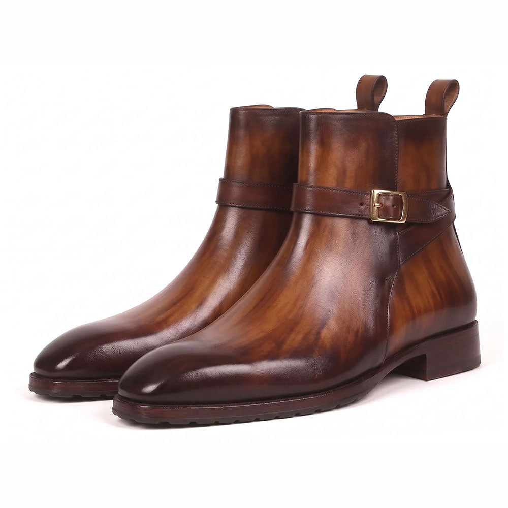 Paul Parkman Dual Tone Patina Leather Jodhpur Boots Brown