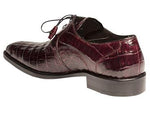 Mezlan Crocodile Lace Up Shoes Burgundy