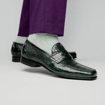 Caporicci 9961 Alligator Penny Loafers Green