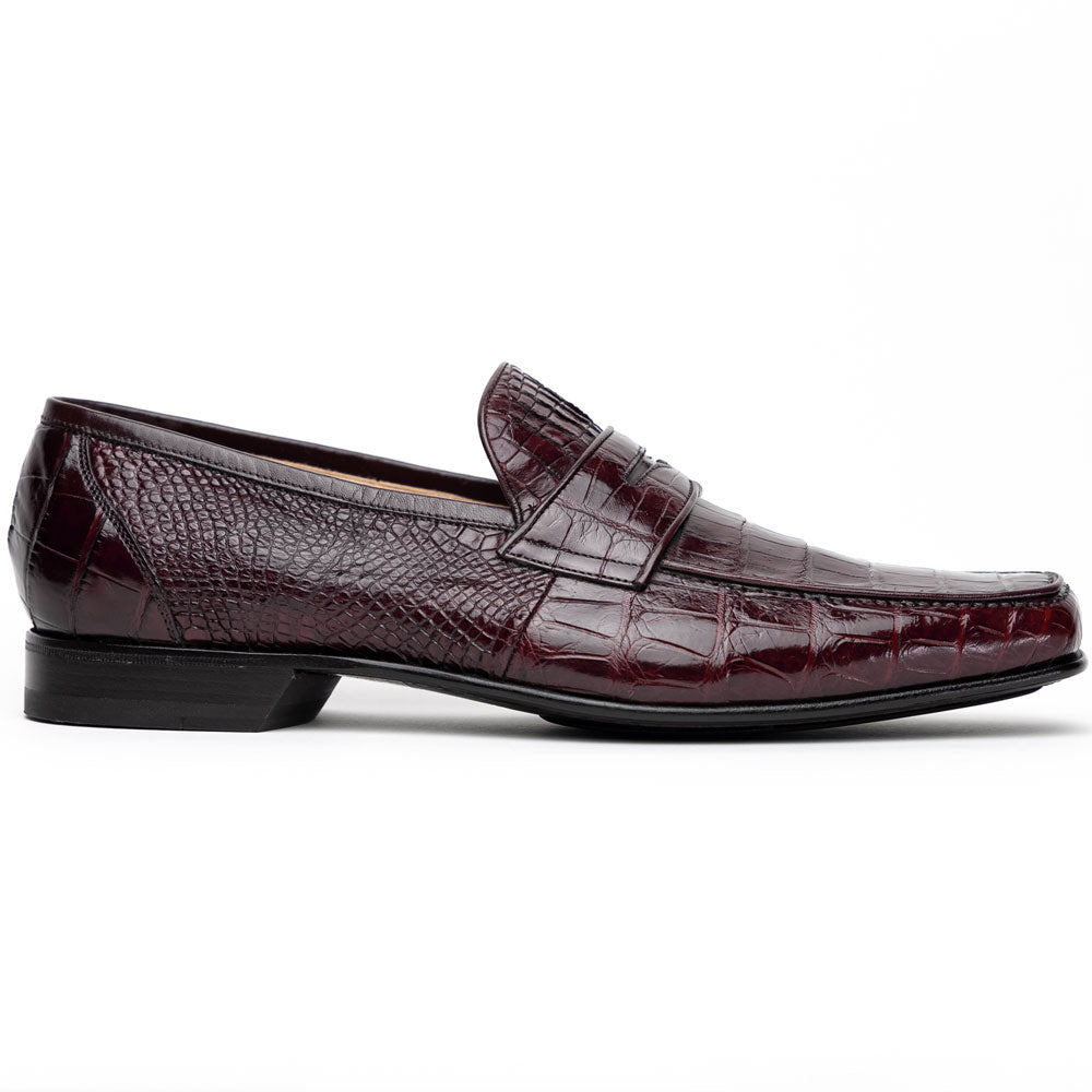Caporicci 9961 Alligator Penny Loafers Bordo (Burgundy)