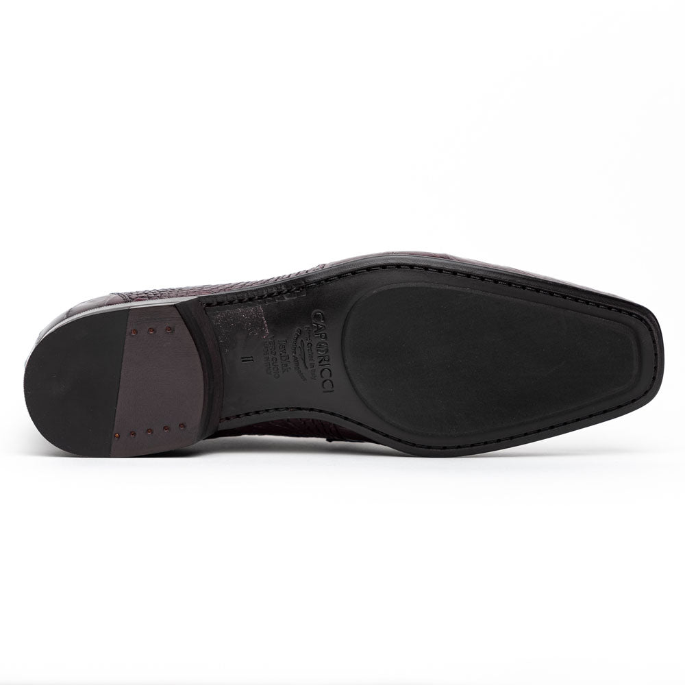 Caporicci 9961 Alligator Penny Loafers Bordo