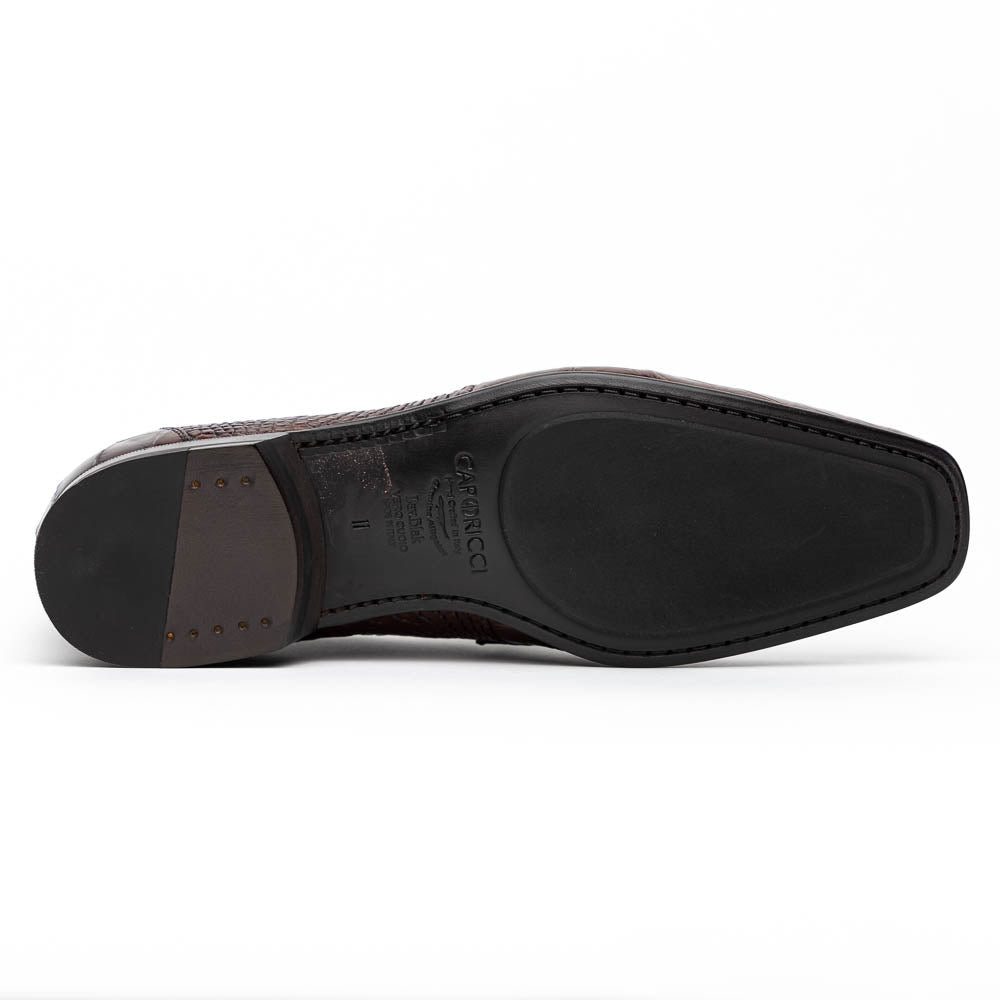 Caporicci 9961 Alligator Penny Loafers Castagno