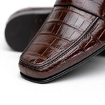 Caporicci 9961 Alligator Penny Loafers Castagno