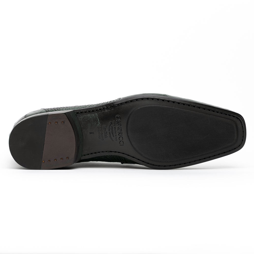 Caporicci 9961 Alligator Penny Loafers Green