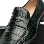 Caporicci 9961 Alligator Penny Loafers Green