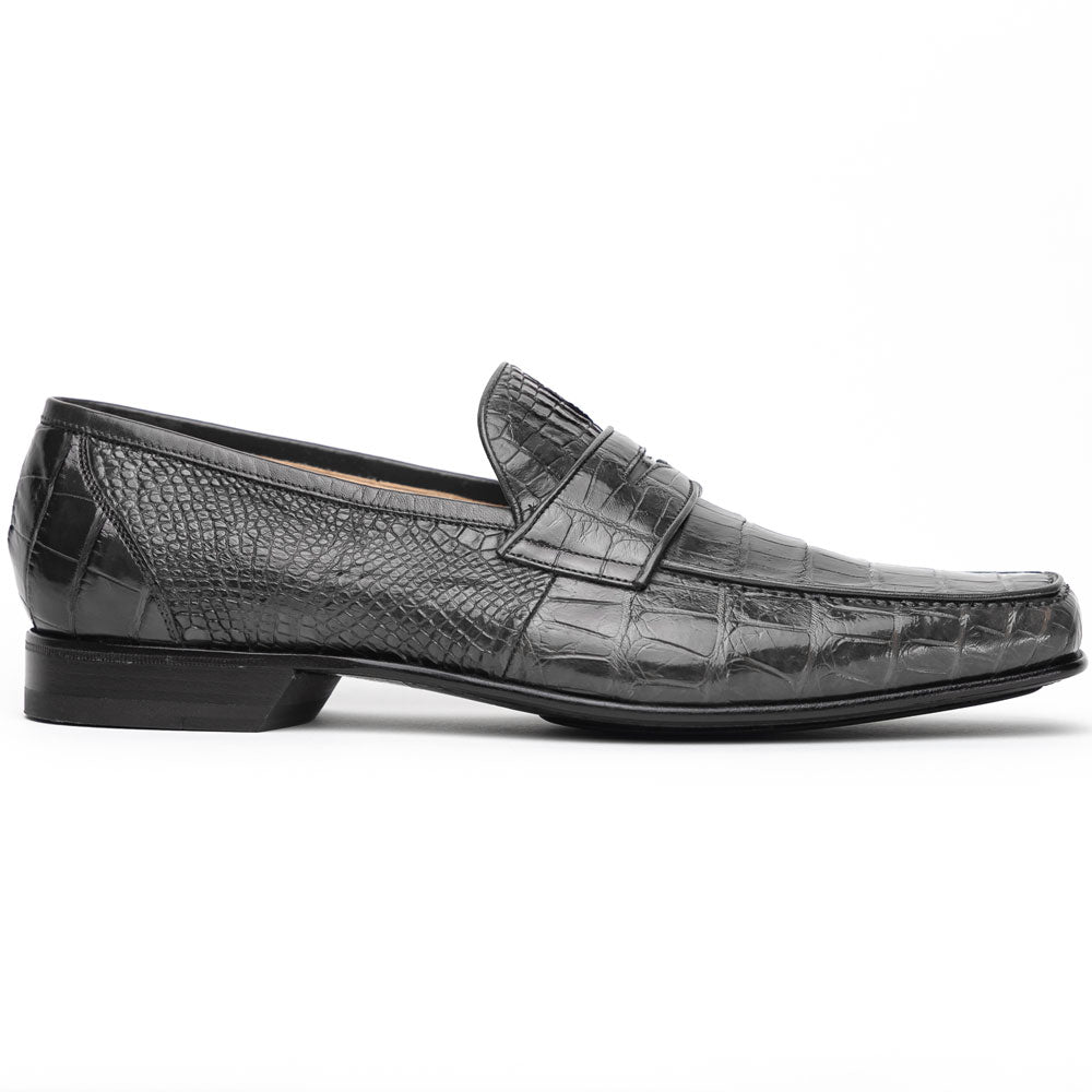 Caporicci 9961 Alligator Penny Loafers Gray
