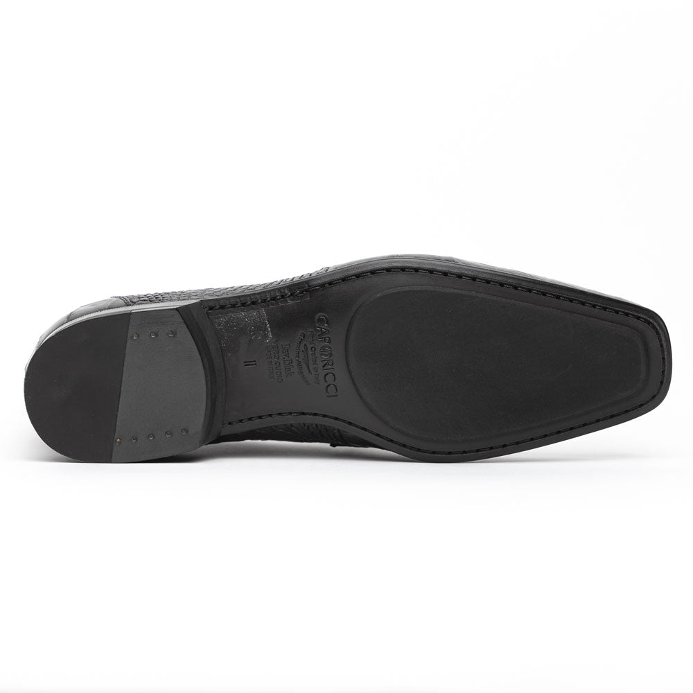 Caporicci 9961 Alligator Penny Loafers Gray Size 8