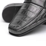 Caporicci 9961 Alligator Penny Loafers Gray Size 8