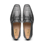 Caporicci 9961 Alligator Penny Loafers Gray Size 8