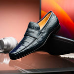 Caporicci 9961 Alligator Loafers Navy Size 8