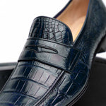 Caporicci 9961 Alligator Loafers Navy Size 8