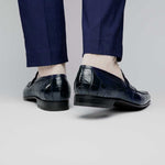 Caporicci 9961 Alligator Loafers Navy Size 8