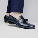 Caporicci 9961 Alligator Loafers Navy Size 8
