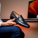 Caporicci 9961 Alligator Loafers Navy Size 8