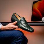 Caporicci 9961 Alligator Penny Loafers Green