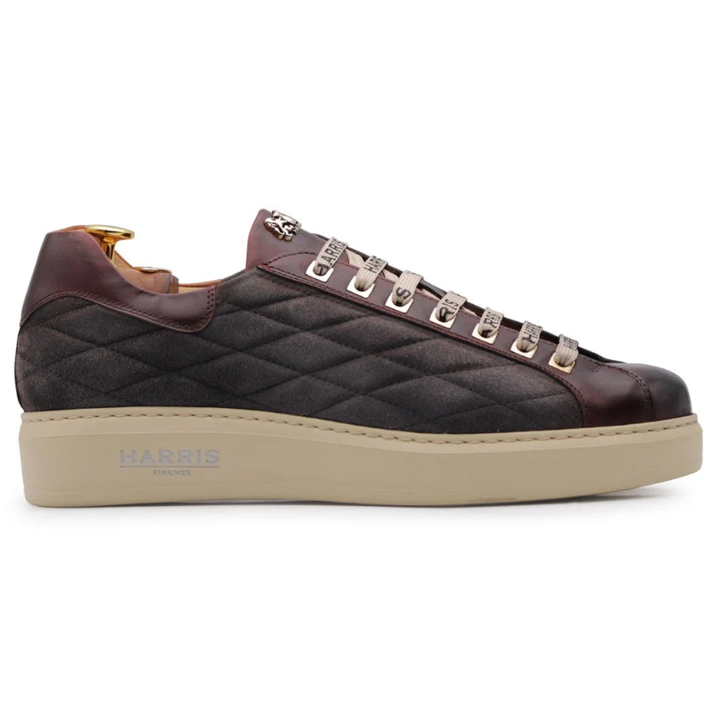 Harris Firenze 1913 Diamond Stitched Leather Sneakers Brown