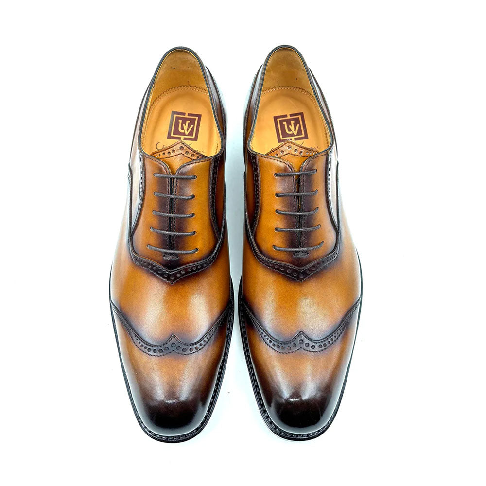 Ugo Vasare Nathan Leather Wingtip Oxford Caramel