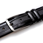 Mezlan Leather & Deerskin Belt Black