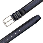 Mezlan Leather & Deerskin Belt Blue