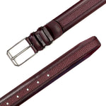 Mezlan Leather & Deerskin Belt Burgundy