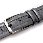 Mezlan Leather & Deerskin Belt Gray