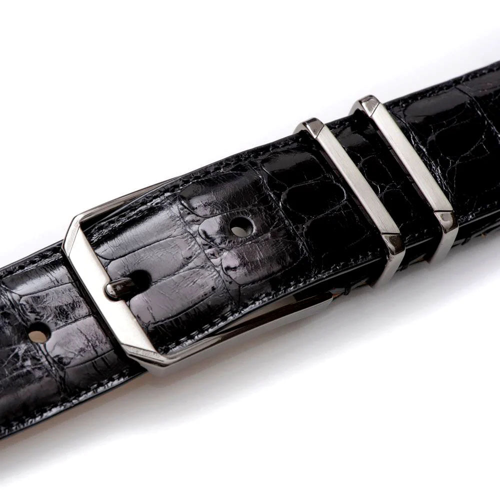 Mezlan Crocodile Belt Black