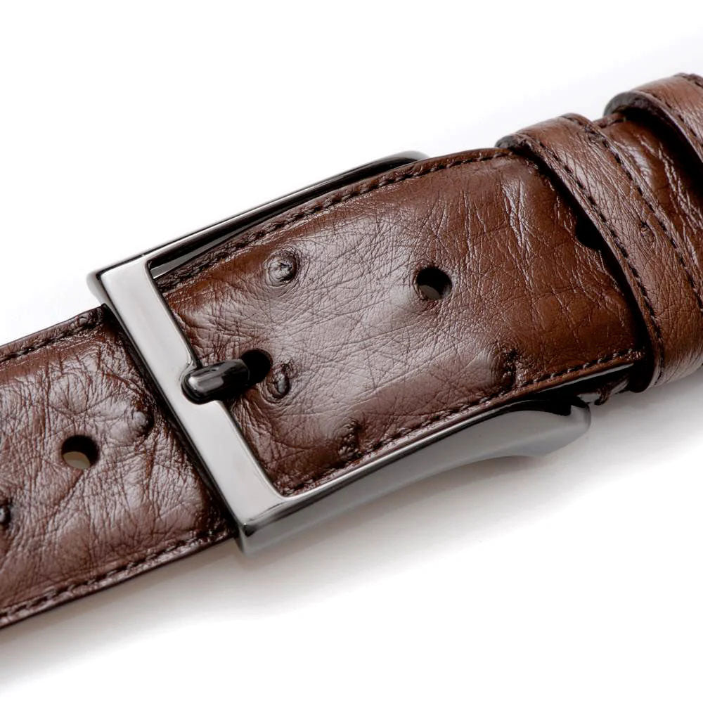Mezlan Ostrich Skin Belt Tabac
