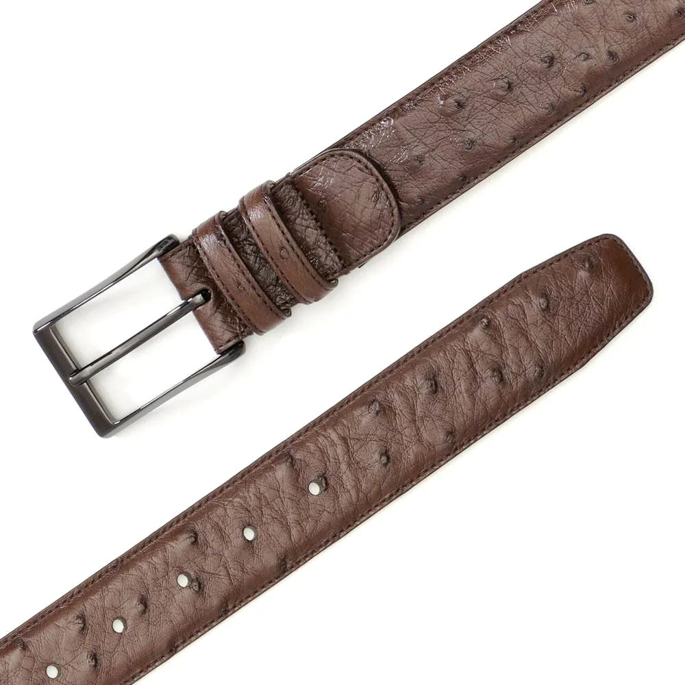 Mezlan Ostrich Skin Belt Tabac