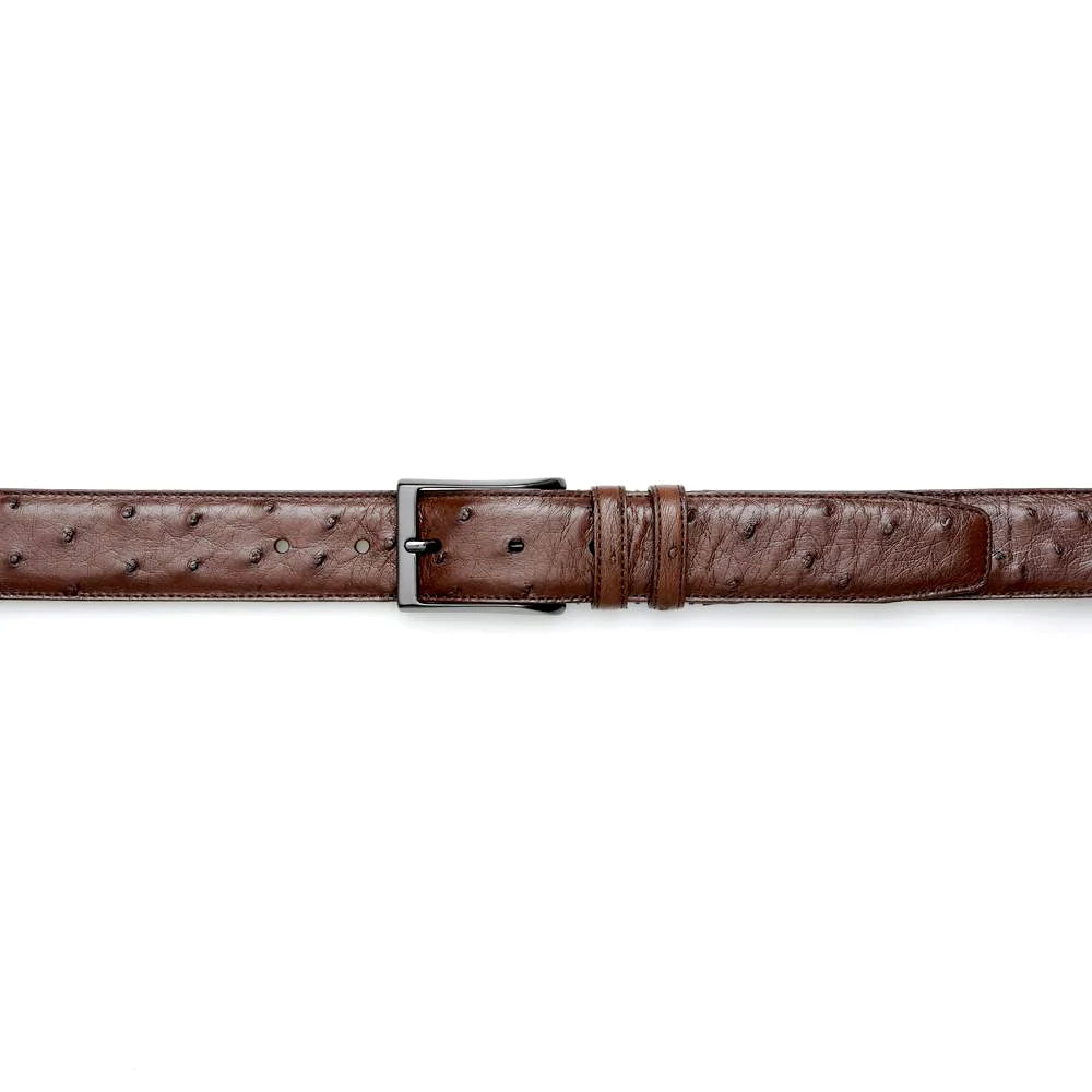 Mezlan Ostrich Skin Belt Tabac