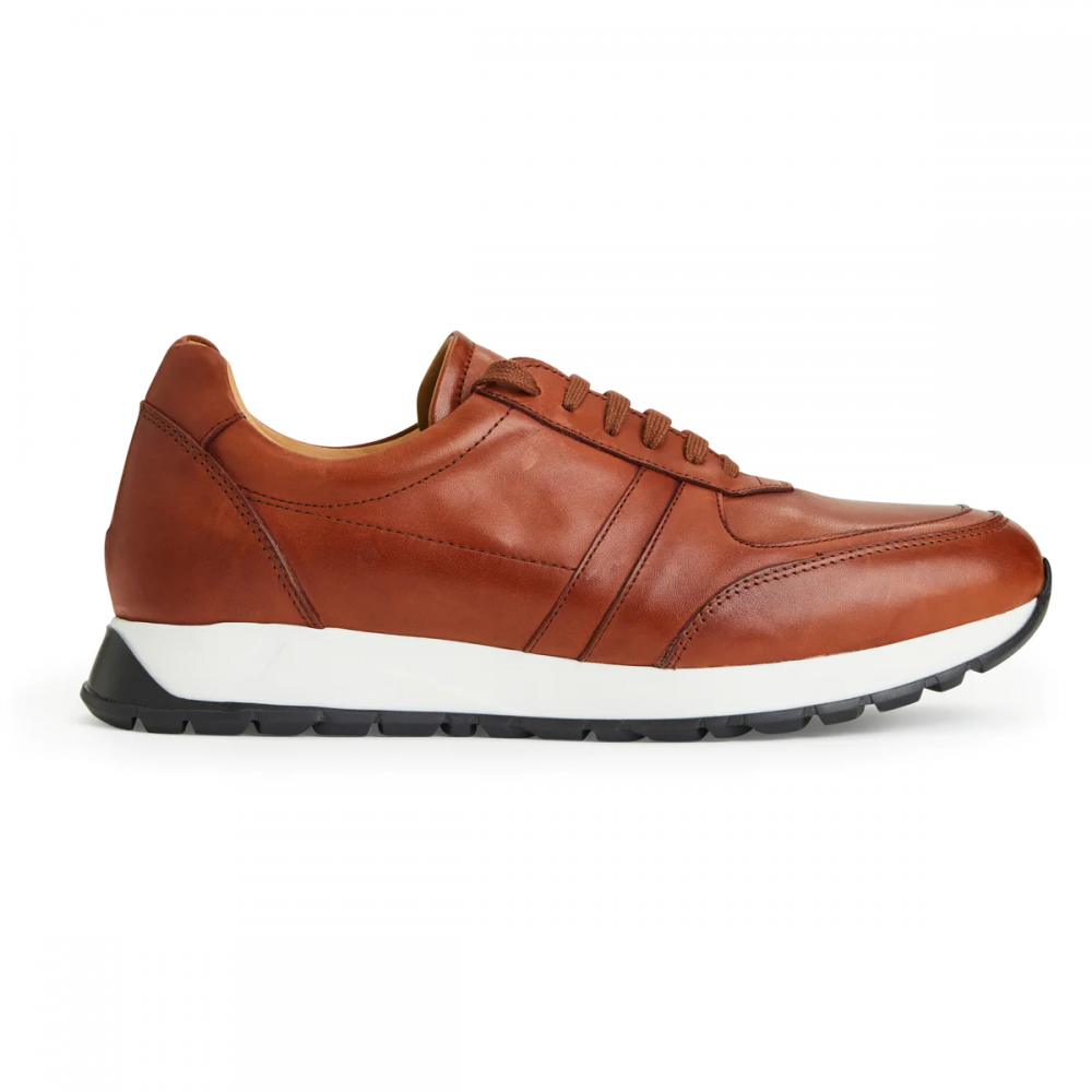 Bruno Magli Ace Modern Leather Jogger Cognac