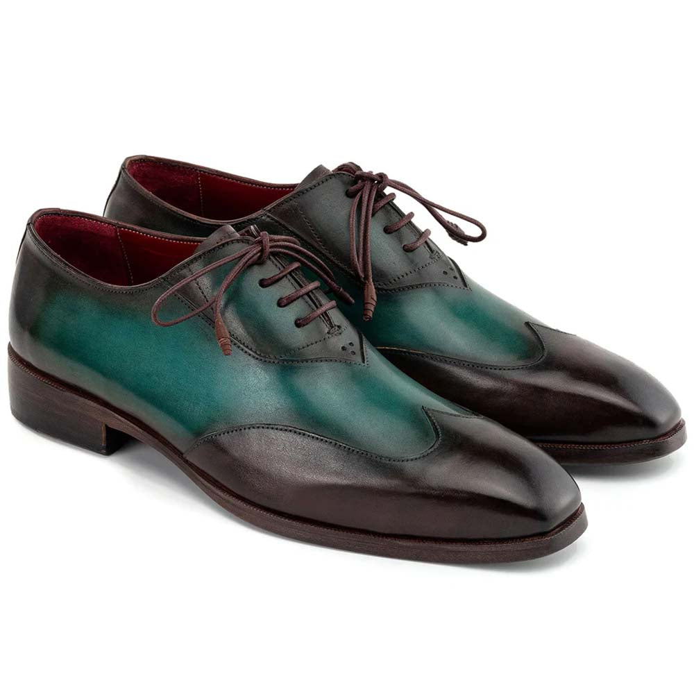 Paul Parkman Patina Leather Wingtip Oxfords Brown & Green