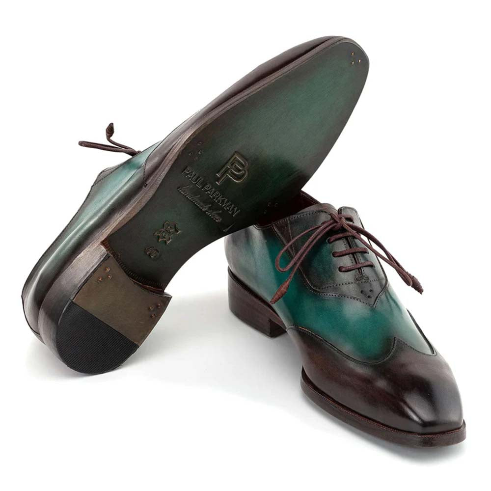 Paul Parkman Patina Leather Wingtip Oxfords Brown & Green