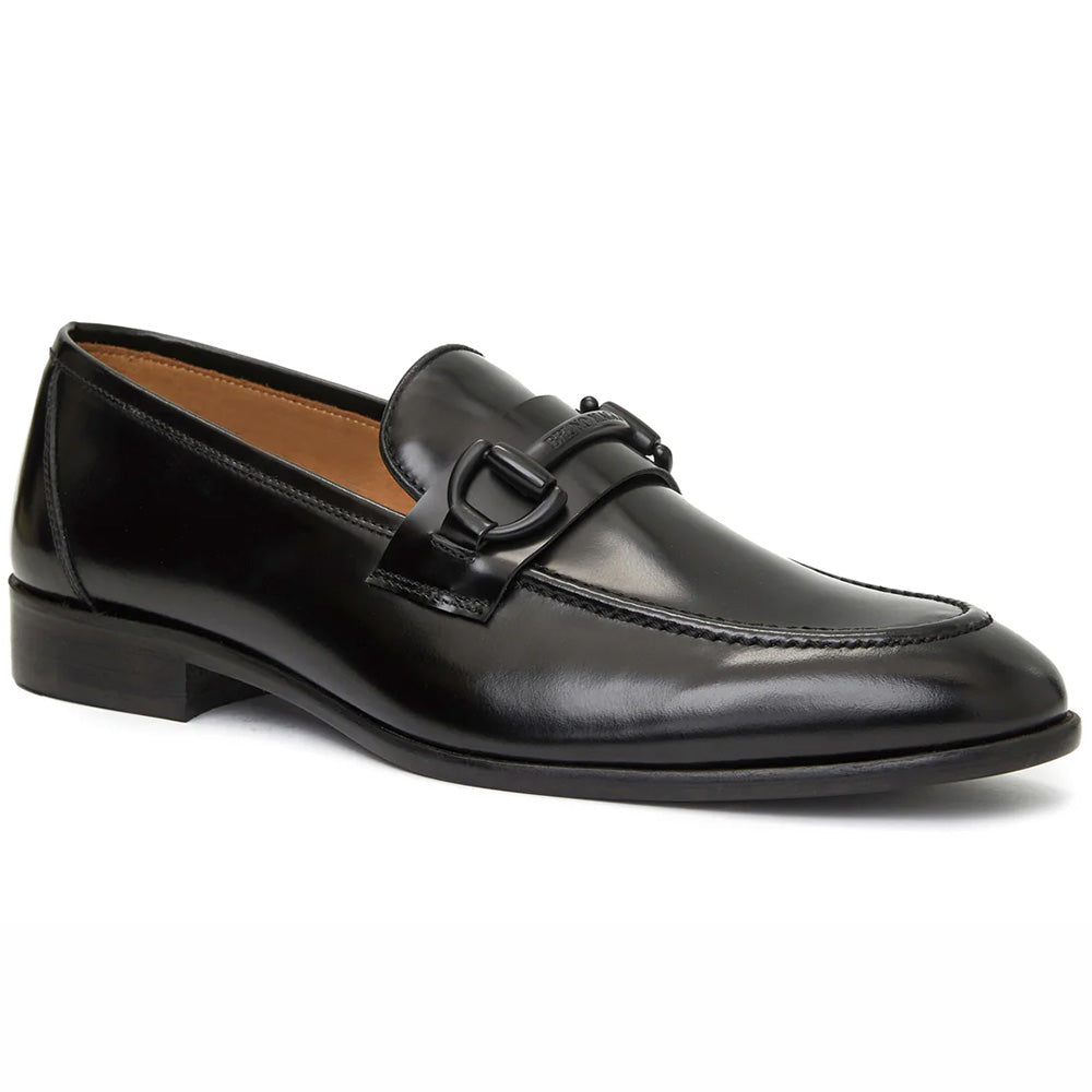 Bruno Magli Alessio Leather Slip On Bit Loafer Black