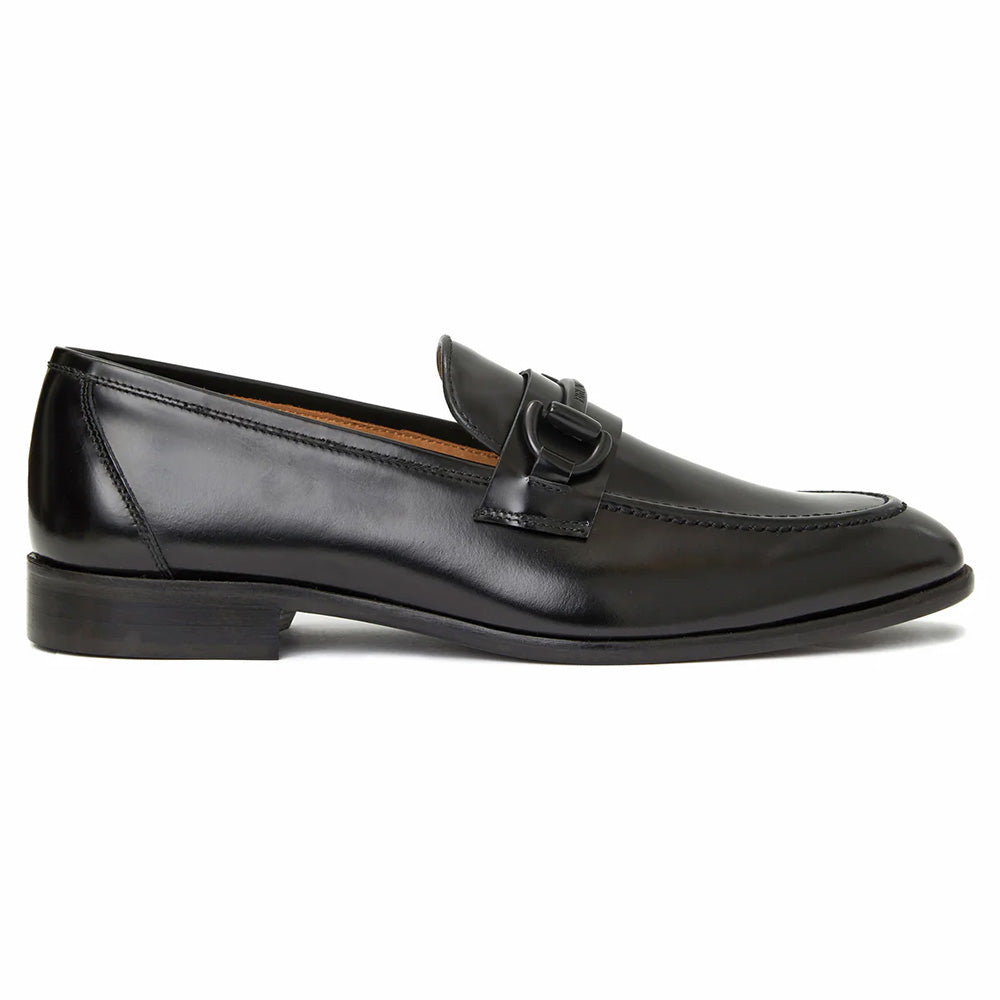 Bruno Magli Alessio Leather Slip On Bit Loafer Black
