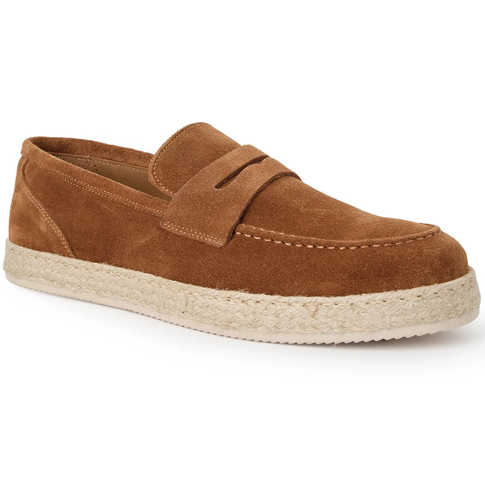 Bruno Magli Amalfi Italian Suede Penny Loafer Cognac