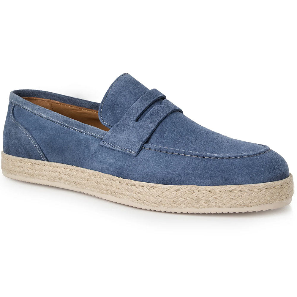 Bruno Magli Amalfi Italian Suede Penny Loafer Light Blue