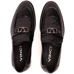 Vinci Leather Amsterdam Black Bit Loafer (18563 T-1)